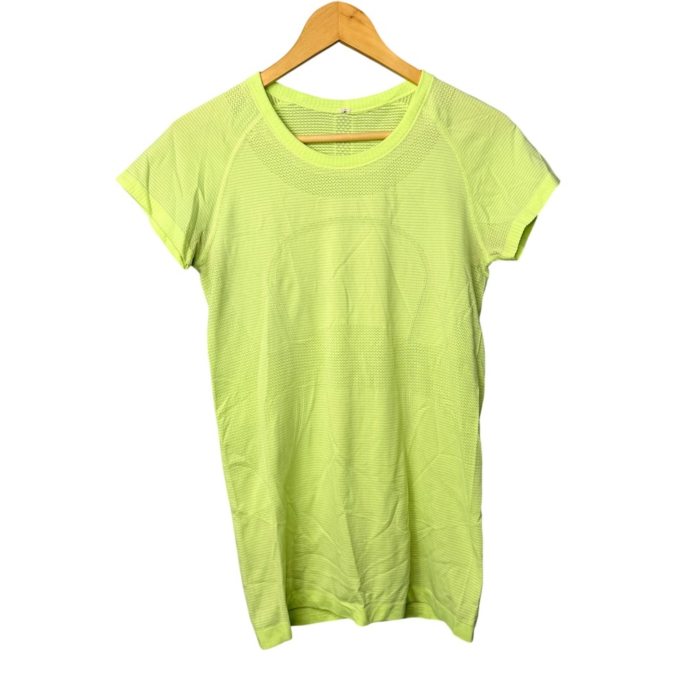 Lululemon Swiftly Tech Short Sleeve Shirt Womens 8 Yellow Neon Mesh Activewear